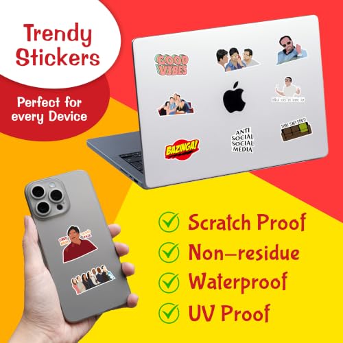 Image of CodersParadise 57-Pack Mixed TV Shows, Movies & Anime Vinyl Stickers - Waterproof Self-Adhesive Decals for Laptop, iPhone, Water Bottle & Computer - Pop Culture Fan Sticker Set