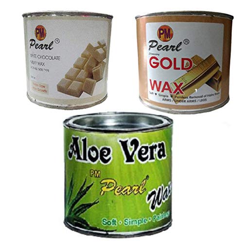 Wax Combo - White Chocolate + Gold + Aloe Vera Hair Removal Wax (600 gm) - 3 pcs