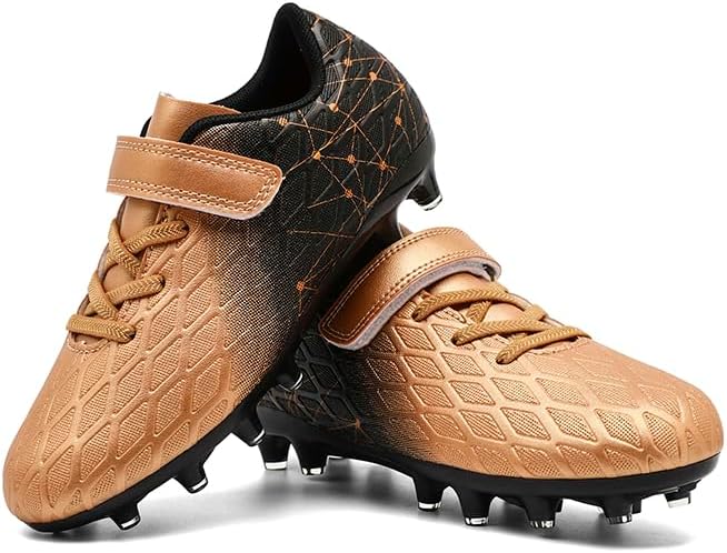 Kids Soccer Cleats Boys Girls Athletic Firm Ground Outdoor Football Shoes Training Running Sneakers for Little/Big Kid