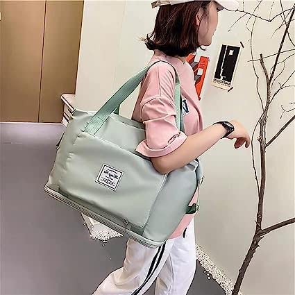Image of K D Foldable Travel Duffel Bag, Large Capacity Folding Travel Bag, Travel Lightweight Waterproof Carry Luggage Bag (58 L x 41 H X 22 W cm) (Pack of 1) (Ice Green)