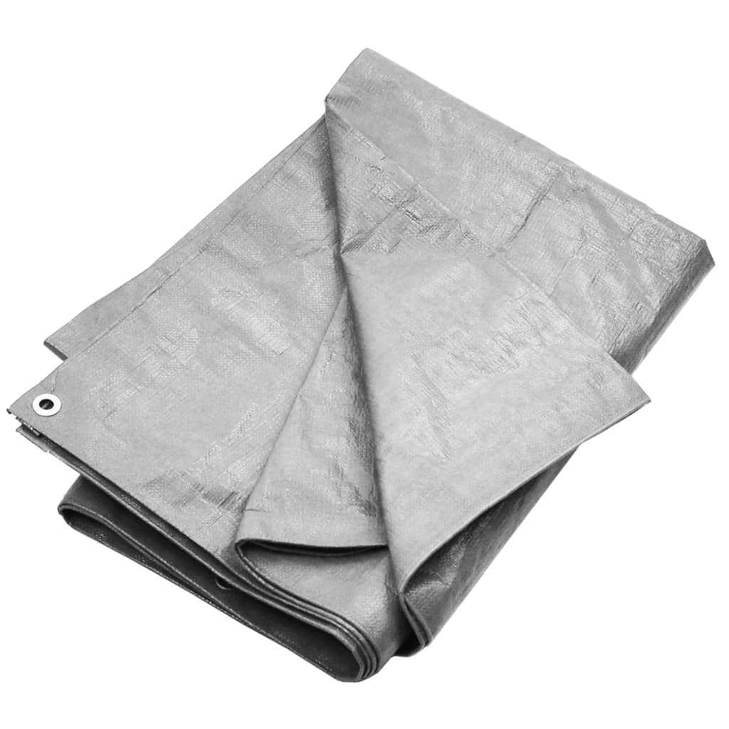 vidaXL Tarpaulin Garden Tarp Covering Ground Sheet Camping Cover Camping Tarp Tarpaulin for Indoor Outdoor Use 180 g/m² 3x6 m Grey HDPE
