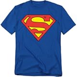 Superman Classic Logo T Shirt and Stickers&comma; Unisex Adult T Shirt Collection