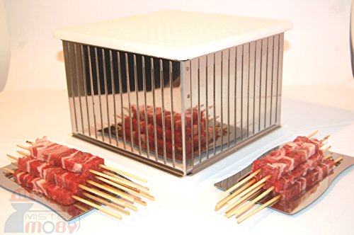 Mistermoby Cubo Inox Maxi 225 Arrosticini Spiedini Carne Pesce Kebab Prezzo Imbattibile!