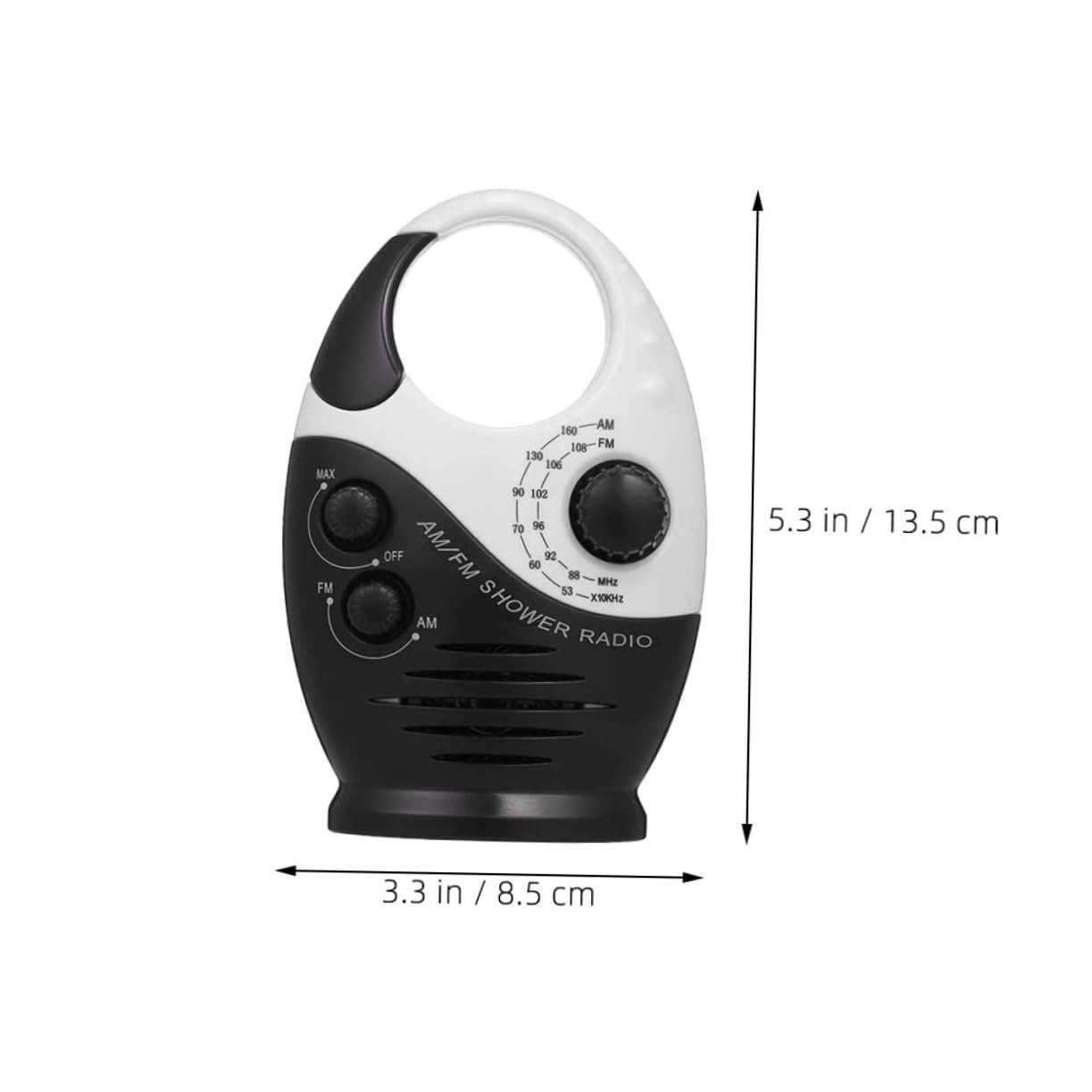 Tofficu Radio Am/FM Portátil para Ducha y Camping, Volumen Ajustable, Pequeño y Ligero, para Exterior y Oficina, con Batería Duradera, Color Negro Resistente Al Agua