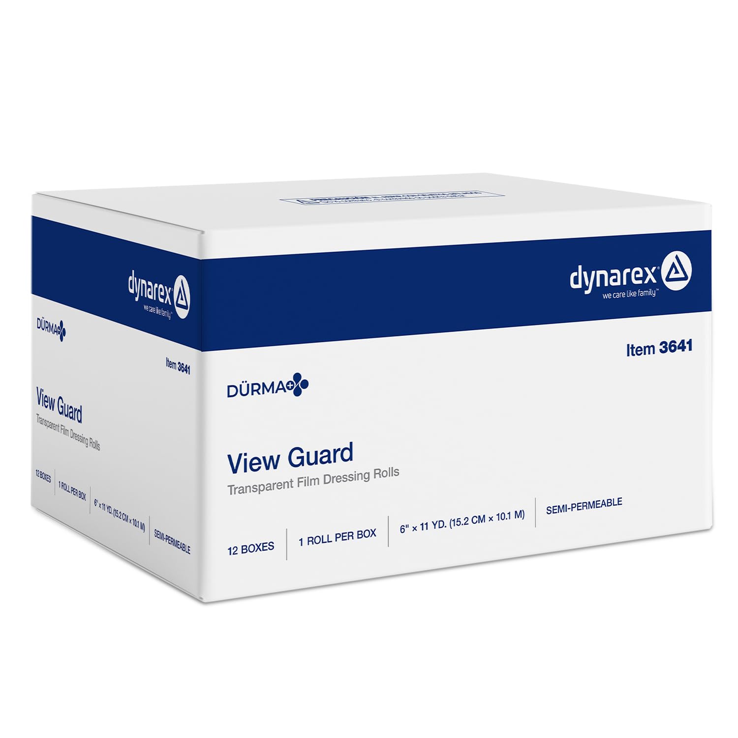 Dynarex View Guard Transparent Film Dressing Rolls, Non-Sterile Dressing, Protects Minor Wounds and Easily Conforms, 6" x 11 yds., 1 Box of 12 Rolls
