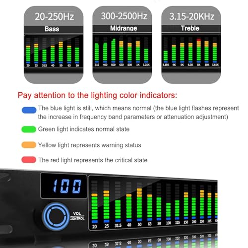 Ecualizador gráfico digital de 31 bandas, ajuste de graves, medios y agudos, ecualizador estéreo para KTV y uso doméstico miniatura 3