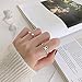 N+A Double Shell Pearl Sterling Silver Ring for Women Girls Statement Expandable Open Rings Minimalist Pearls Twisted Finger Fashion Cute Jewelryfor Girlfriend (Silver)