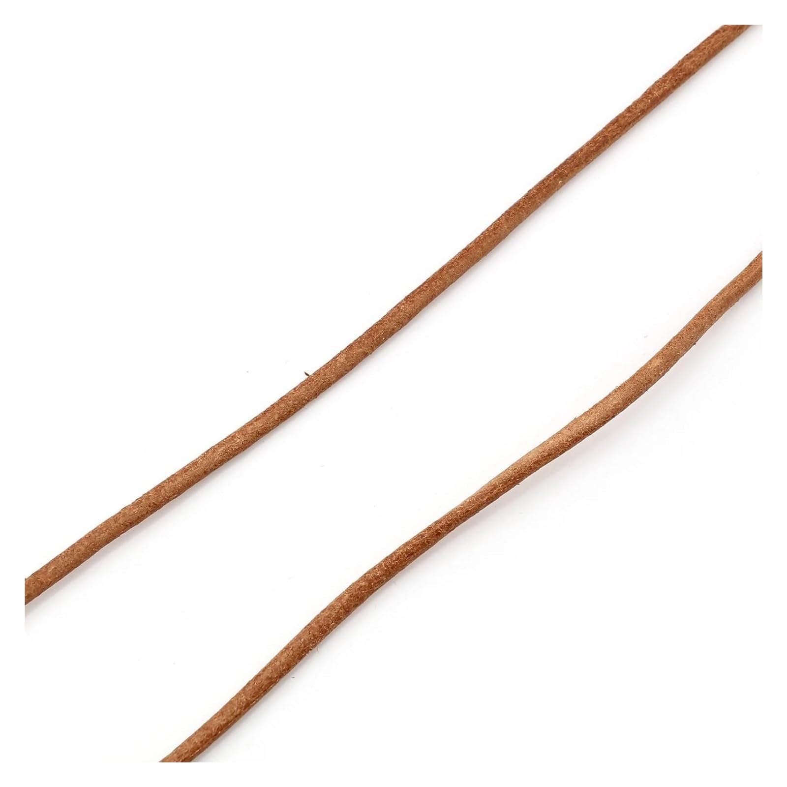 Genuine Round Leather String Cord, Cowhide Leather Round String 1-3mm x 5M Waxed Multicolor(Brown,3mm x5 Meters)
