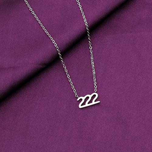 Trendy Angel Number Necklace Stainless Steel Number Numerology Jewelry (222)2