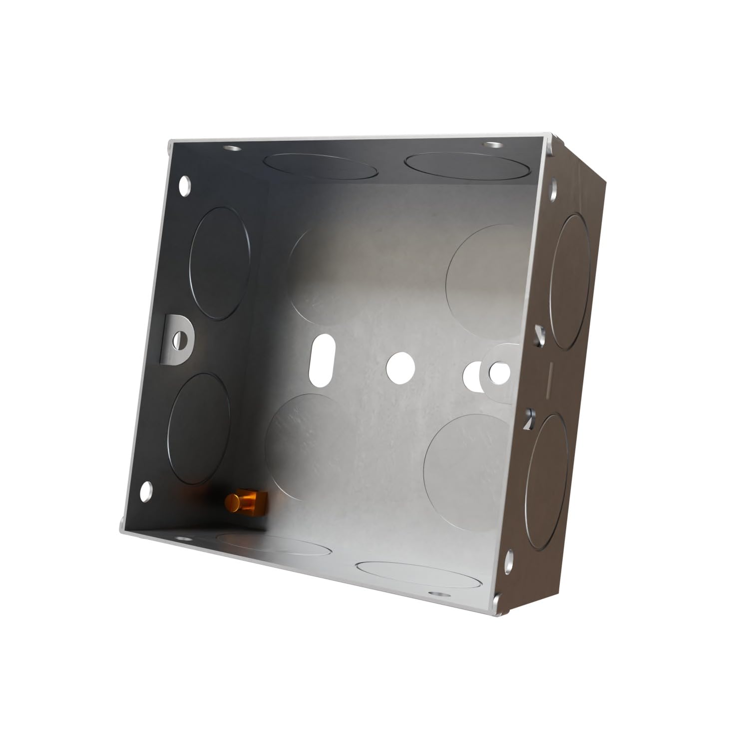 rhinocablesMetal 1 Gang Single Socket Back Box, Single Pattress Box Mount, Flush Mount (1 Pack, 25mm)