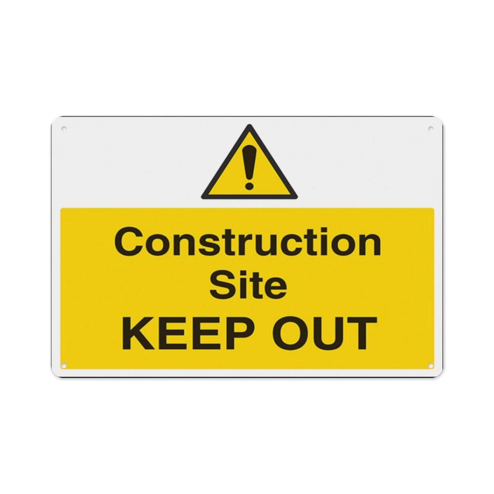 peiyeety Construction Site KeepAluminum Tin Warning Signs For Home Outdoor Garden 8X12 Inches