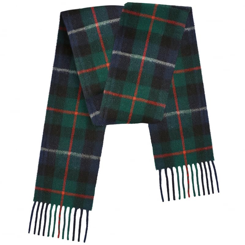 100% Pure Lambswool Tartan Scarves - Unisex Winter Warmer - Men and Women - Checkered Plaid Scarf - 12x60