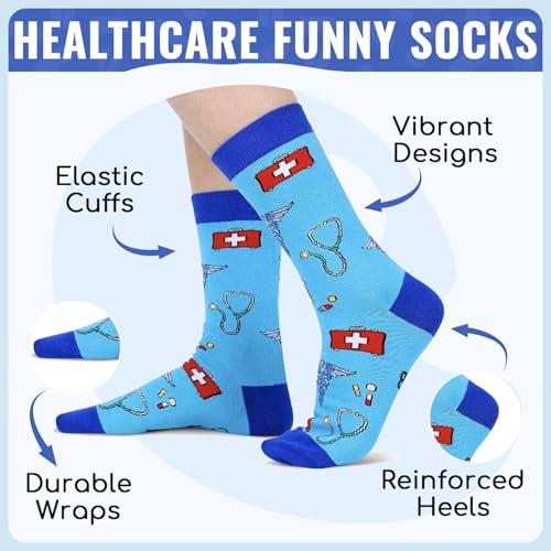 Gifts for Nurse Doctor EMT - Funny Nurse Doctor Paramedic Vet Tech Cancer Gift Socks