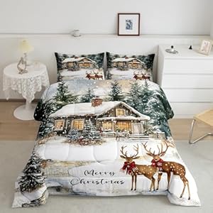 Homewish Merry Christmas Comforter Set King Size,Elk Deer Rustic Cabin Duvet Insert for Kids Boys Girls Room Decor,Snowflake Winter Theme Bedding Set 3Pcs,Wild Animal Woodland Quilt Set,2 Pillowcases Homewish Merry Christmas Comforter Set King SizeElk Deer Rustic Cabin Duvet Insert for Kids Boys Girls Room DecorSnowflake Winter Theme Bedding Set 3PcsWild Animal Woodland Quilt Set2 Pillowcases