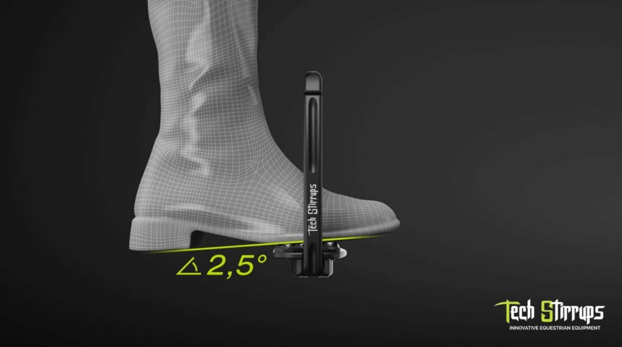 Tech Stirrups Venice Sloped EVO Sichereheitssteigbügel I CNC gefertigt I Aluminium I Rutschfester Grip I geeignet für Spring und Gelände reiten (Rosegold/Schwarz)