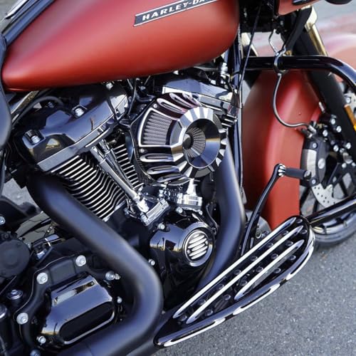 Image of For harley air cleaner filter Touring street glide road king electra tri trike Dyna Sportster XL 883 1200 Softail air intake (Deep style -Contrast Cut, B-For Softail /Dyna 93-15 ，Touring 01-07)