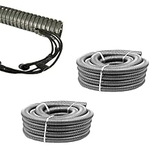 SKYPRO Split Loom Tubing Wire Conduit, Grey Corrugated Wire Tube Cable Protection Pipe Cable Tidy Tube for TV Cables, Electric Wire, Garden Lights OD 28mm, 19.6 Ft