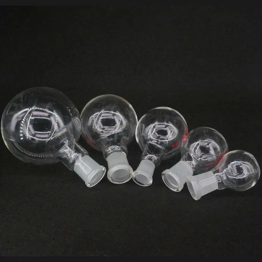 Matraz de vidrio de alto contenido en borosilicato Matraz de fondo plano de cuello corto de vidrio de borosilicato, matraz de ebullición de laboratorio de 50-1000ml(1000ml 24-29)