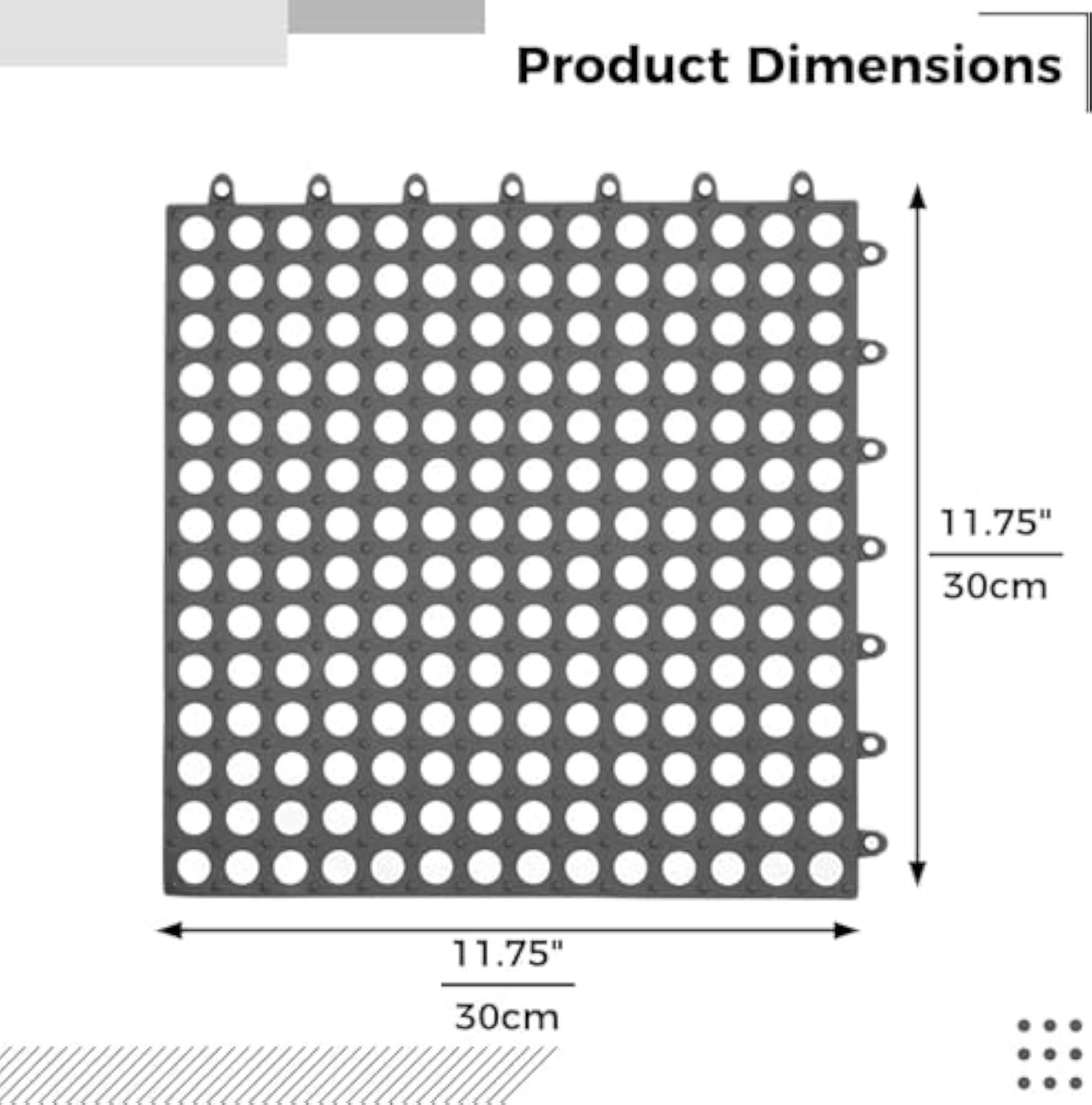 Interlocking Non Slip Drainage Tile Rubber Floor Tiles