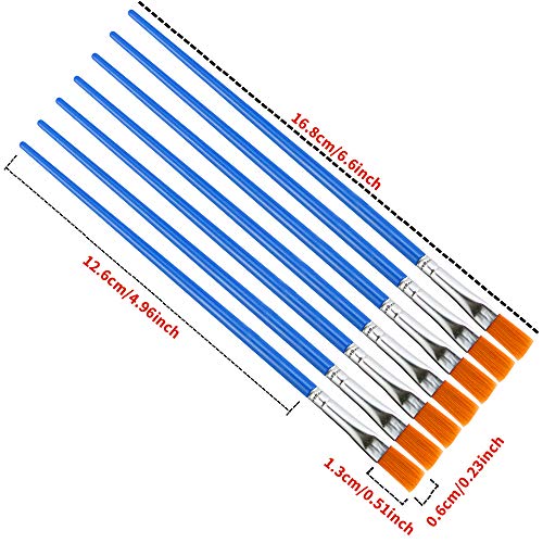 Hslife 120 Pcs Blue Handle Paint Brushes, Paint Brushes Kits Set, Nylon Flat Paint Brushes, Oil Watercolor Artist Painting Brushes #TOP1