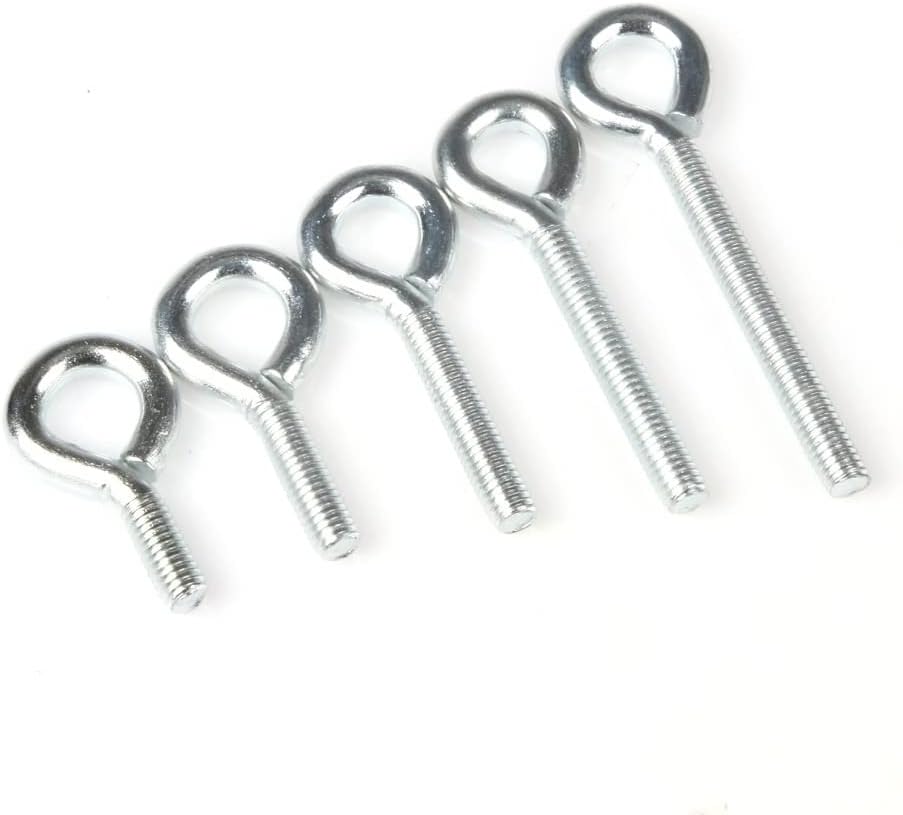 expansion bolt, Heavy duty lifting ring bolt，Eyebolts 5pcs Useful M6 Galvanized Iron Self Tapping Screw Eye Bolt Ring Hook Eye Bolt Eyebolt Screw in Spiral Hanger Lifting Ring Threaded (Color : 50mm)