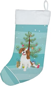 Carolines Treasures WDK3077CS Cavalier King Charles Spaniel Blenheim #2 Christmas Christmas Stocking Fireplace Hanging Stockings Christmas Season Party Decor Family Holiday Decorations