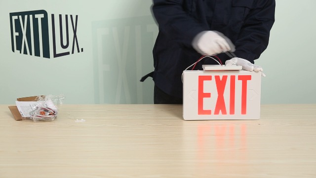 EXITLUX 1 Pack Red Led Exit Sign with Emergency Lights with
