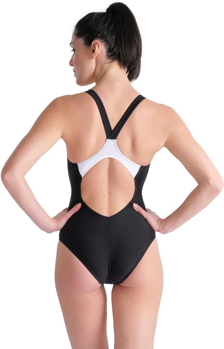Arena Feel Women's Threefold V Back R Swimsuit Stretchy One Piece Pool Bathing Suit
