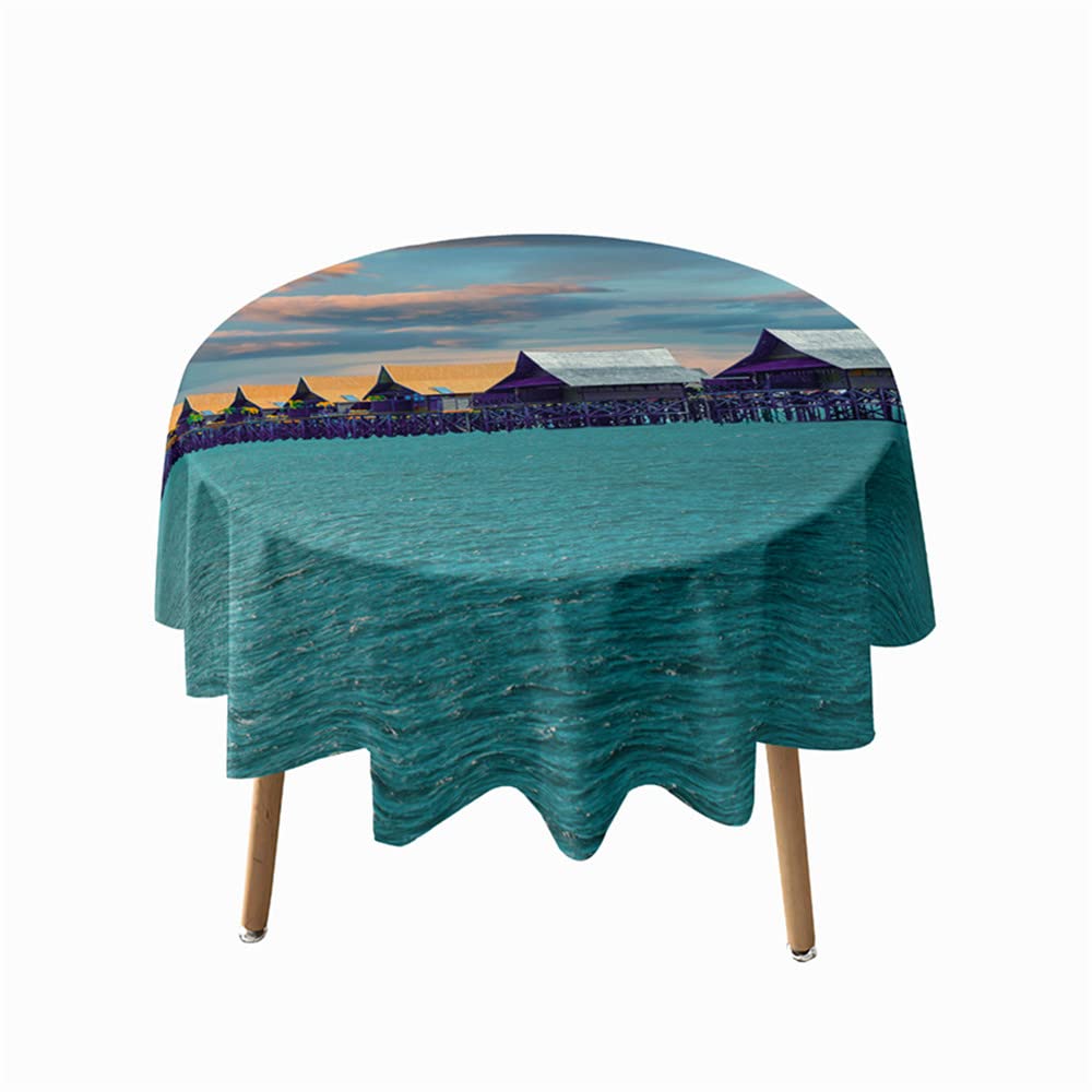 Nappe Ronde En Cuir, Anti Tache Nappe Pour Table Ronde, Similicuir