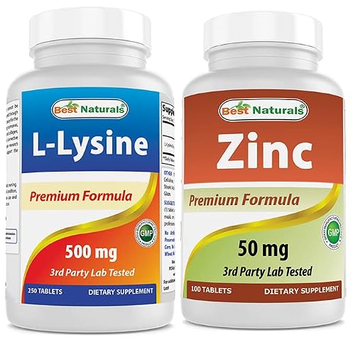 Best Naturals L-Lysine 500 Mg & Zinc Gluconate 50 Mg #TOP21