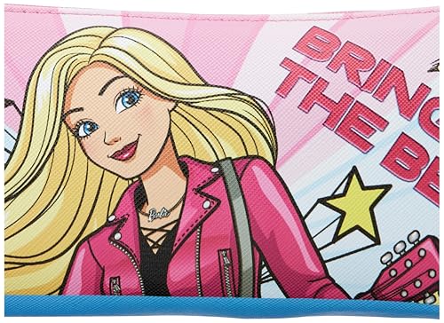 Image of Barbie Triangle Pencil Pouch for Kids - Stylish School Stationery Bag, Pink & Durable