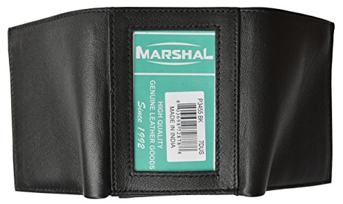Mens Trifold Back ID & Flip ID Leather Wallet by Marshal ®3