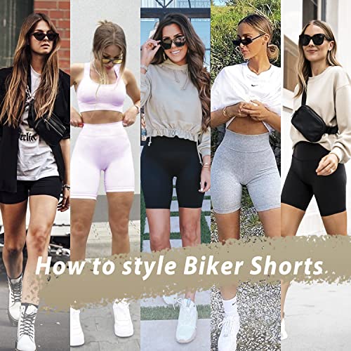 MOREFEEL High Waisted Biker Shorts for Women -3'' / 5'' Tummy Control Butt Lifting Gym Workout Athletic Shorts Yoga Pants3