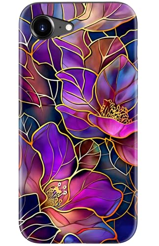 Image of Goodon for iPhone 16e Case Cute - Wireless Charging Compatible - Dual-Layer Hard Shell + Silicone Cover - Protective Phone Case with Trendy Designs for Women - Blooming Purple Flowers | Dual-Layer Hard Shell + Silicone, Slim Fit Protective Phone Cover with Wildflower Designs for Women Girls