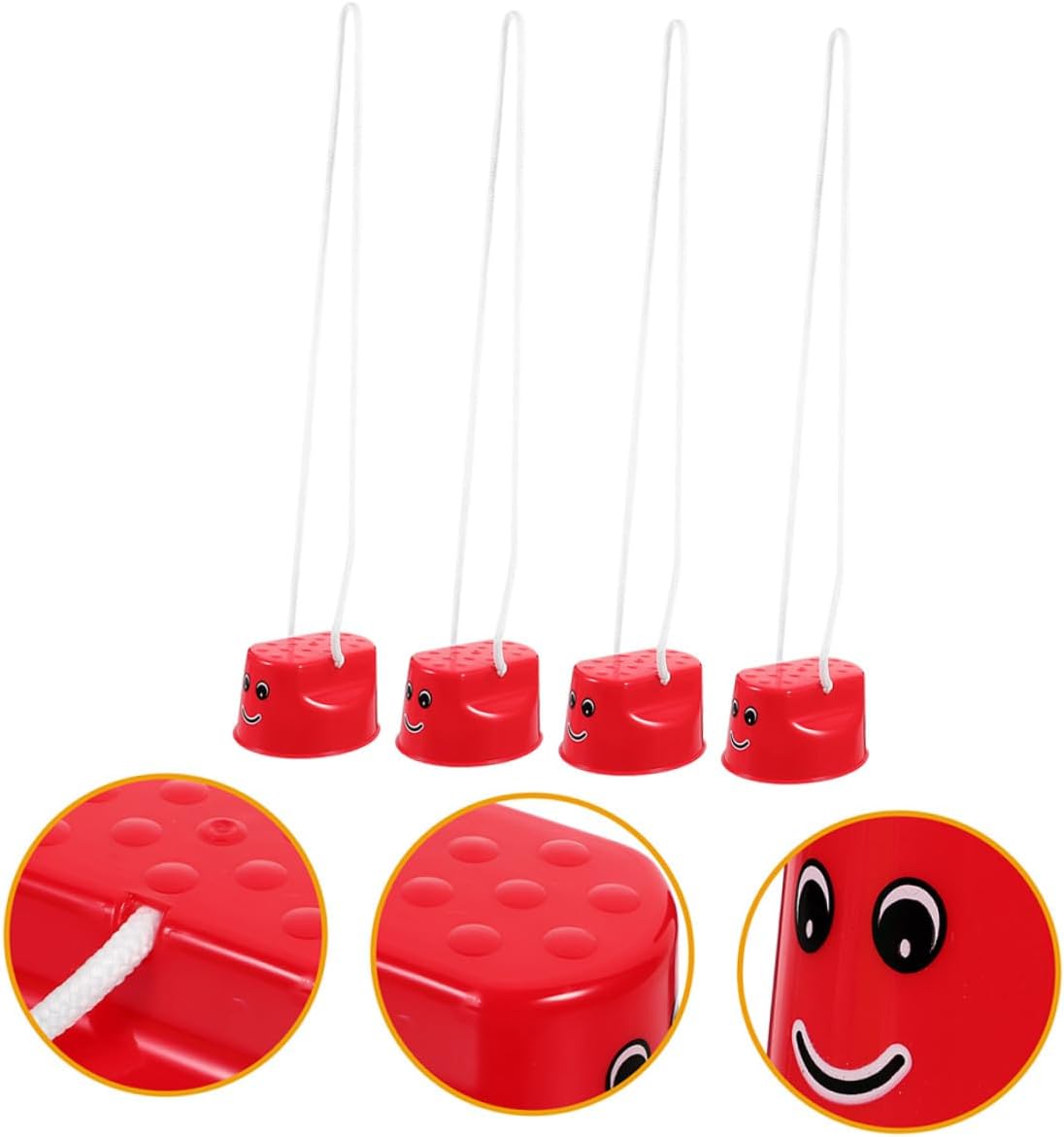 6Pcs Balancing Stilts Outdoor Balance Training Shoes for Strength Ability Developing Kindergarten Stilts Red Plastic Non-Slip for Coordination and Sensory Play