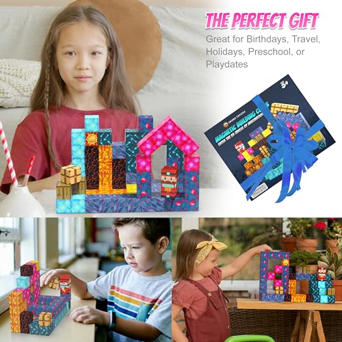Cubi Magnetici per Bambini – Blocchi di Costruzione 3D STEM, Giocattoli Magnetici Montessori per Bambini Piccoli, Giochi Educativi Prescolari, Set di Costruzioni e Bambine 3+ - Lego - Immagine 6