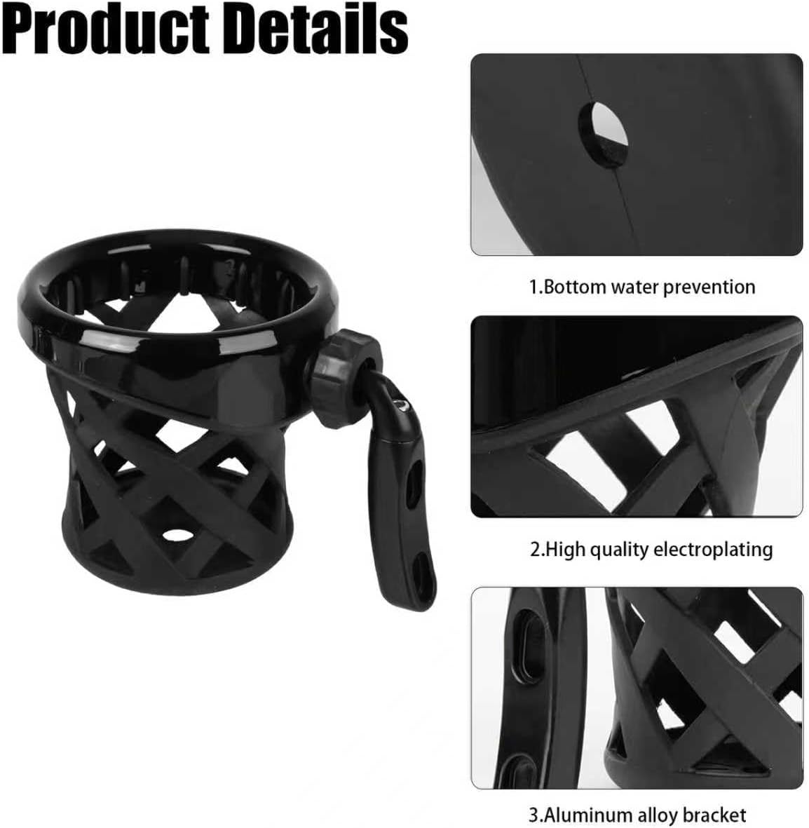 Universal Motorcycle Cup Holder, Drink Holder, Handlebar Mount, Fits for Harley Davidson Touring Road King/Glide, Dyna, Fat Boy, Sportster, Honda Goldwing GL1800 (4.1-inch)