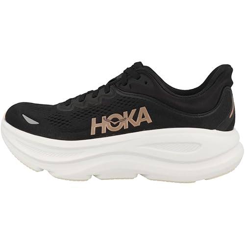 HOKA Womens Bondi 9 - 7 - Black/Rose Gold
