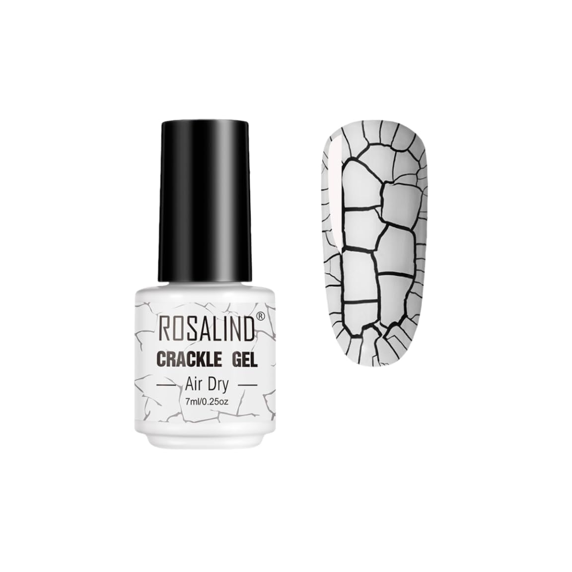 Crackle Nail Polish, Gel Crackle Nail Polish, Magic Crackle Gel Polish, Crackle Effect Patterned Nail Polish,Long-lasting Air Dry UV LED Soak Off Nail Art for Home Salon Women Gift (A621, 7ml)