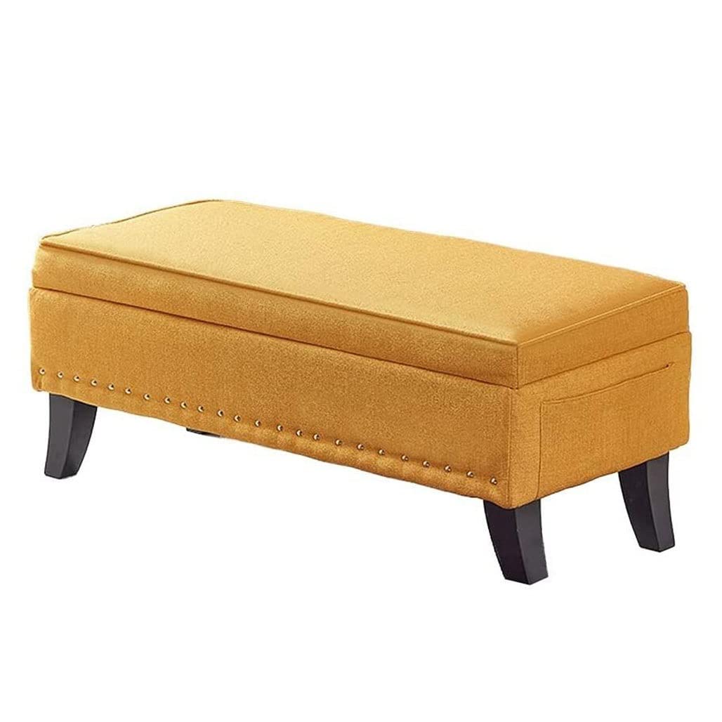 Pouf en lin bleu pour salon moderne et chambre cosy avec p