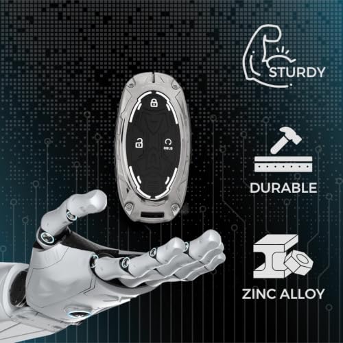 Image of KEYCEPT Metal Armor Keycover Compatible for Hyundai Venue 2026 4 Button Smart Key Cover.