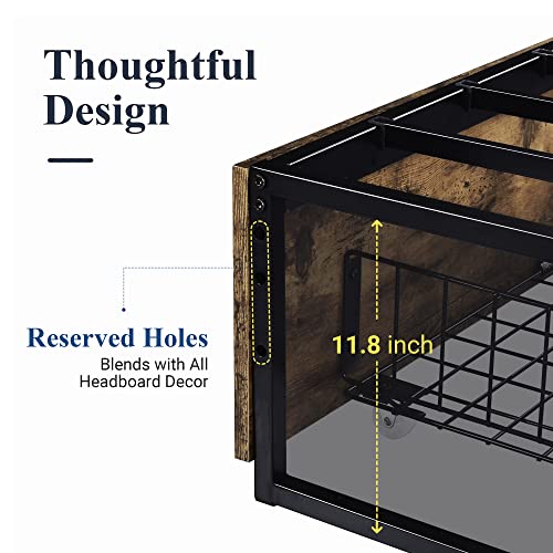 Allewie Platform Queen Bed Frame With 4 Large Storage Drawers, Heavy Duty Metal Queen Bed Frame With Wooden Footboard & 13 Strong Slats Support/No Box Spring Needed/Noise Free #TOP5