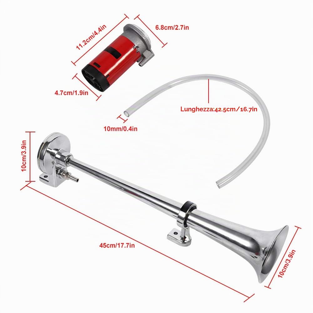 Trombe Auto Clacson Ad Aria Compressa, Trombe Camion Aria Compressa Super Forte, Con Compressore, Per Tutti i Camion, Barca, Yacht