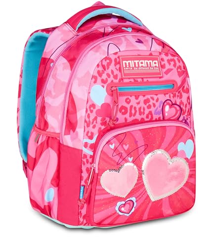 Mitama Zaino New Plus FURRYPINK, Fucsia, Zaino Scuola Elementare, 30 L, Super Capiente, Ergonomico, Robusto, per Bambina