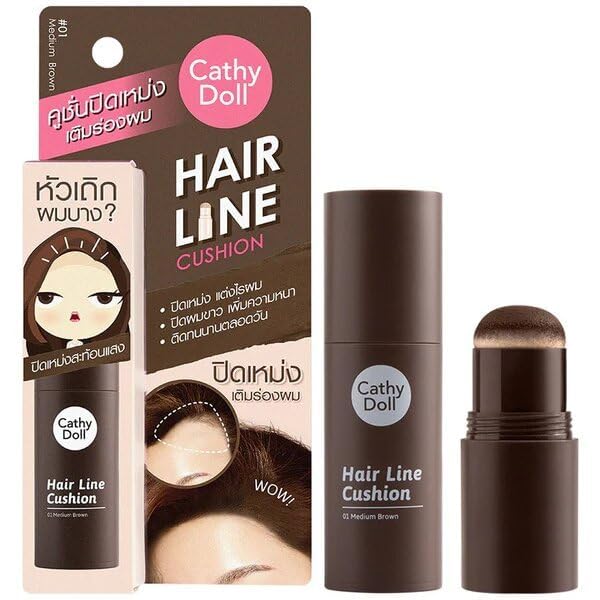Cathy Doll Hair Line Cushion 01 – Instant Hair Root Touch-Up & Natural Hairline Filler – Waterproof, Smudge-Proof Formula for All Hair Types –Thinning & Receding Hairlines (1, Medium Brown)-image-27