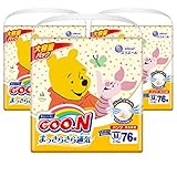 「【パンツ Mサイズ】グーン まっさらさら通気 6~12kg 男女共用 ケース販売 Amazon.co.jp限定 ≪ディズニーデザイン≫ ホワイト 228 76枚×3」の画像
