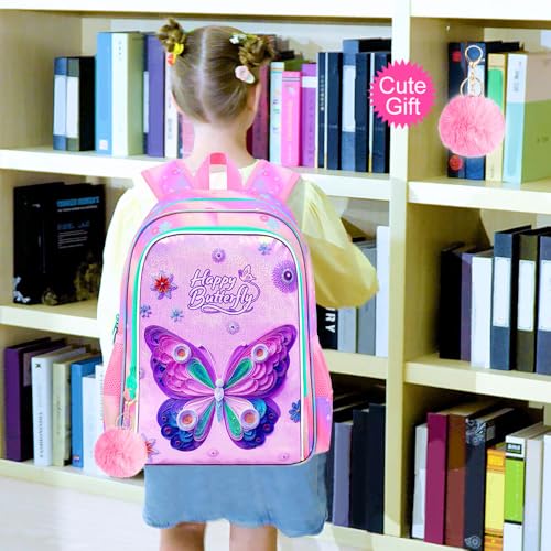 Image of WZLVO 3PCS Kids Backpack for Girls, Unicorn Dinosaur Animal Prechool Elementary Kindergarten School Bookbag with Lunch Box