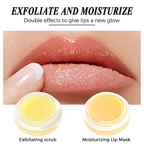 Lip Sleeping Mask, Lip Scrub Mask With Double Effect, Repair Lip Mask For Dry, Cracked Lips, Lip Moisturizer For Lip Treatment Care, Lip Repair Balm (Orange) #TOP3