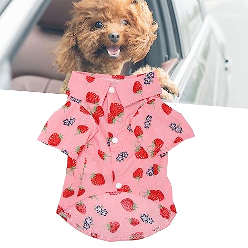 Camisas de Verão para Animais de Estimação, Camisetas de Algodão Com Estampa de Morango e Design de