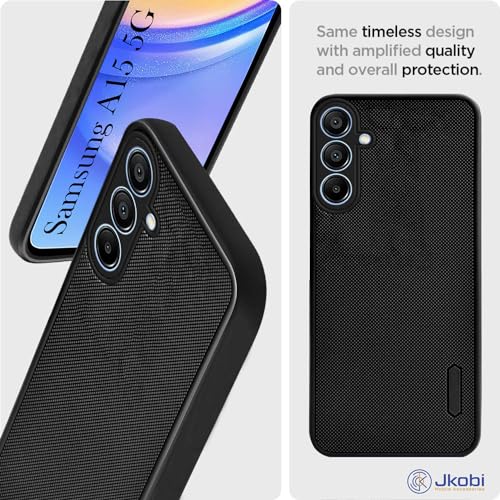 Image of Jkobi Back Cover Case for Samsung Galaxy A15 5G (Textured Grip Design | Camera Protection | Slim and Light Weight | Soft Touch and Feel | Black)
